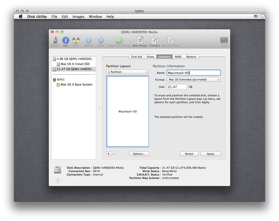 Disk Utility partitioning